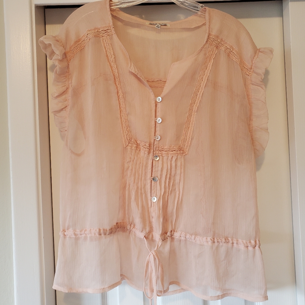 Pink boho peasant blouse